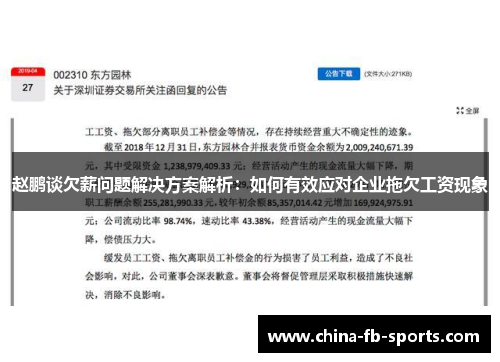 赵鹏谈欠薪问题解决方案解析:如何有效应对企业拖欠工资现象 赵鹏谈欠薪问题解决方案解析:如何有效应对企业拖欠工资现象