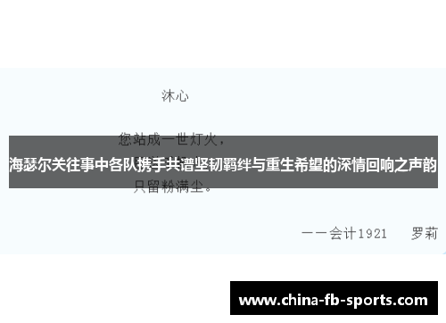 海瑟尔关往事中各队携手共谱坚韧羁绊与重生希望的深情回响之声韵 海瑟尔关往事中各队携手共谱坚韧羁绊与重生希望的深情回响之声韵