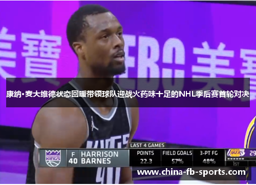 康纳·麦大维德状态回暖带领球队迎战火药味十足的NHL季后赛首轮对决 康纳·麦大维德状态回暖带领球队迎战火药味十足的NHL季后赛首轮对决